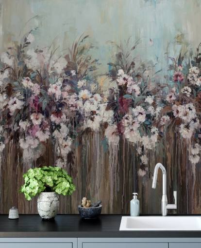 Dark abstract floral mural Dark abstract floral mural