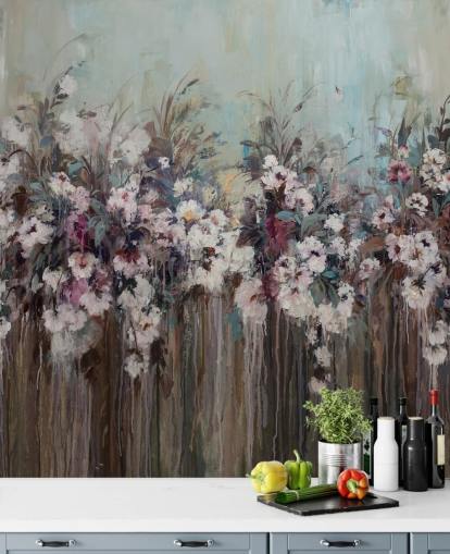 Dunkles abstraktes Blumenwandbild Dunkles abstraktes Blumenwandbild