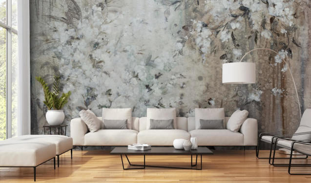 mural floral abstrato