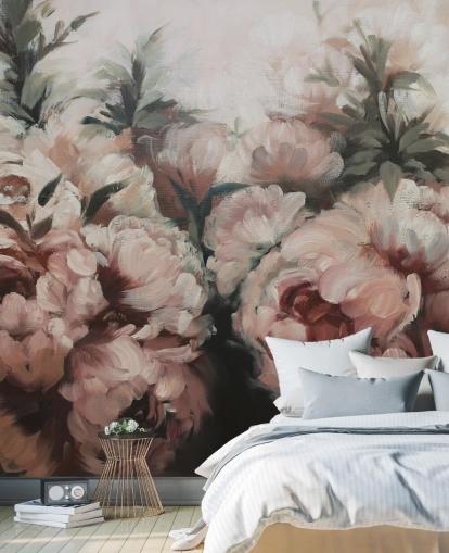 rosafarbenes Wandbild mit Pfingstrosen rosafarbenes Wandbild mit Pfingstrosen