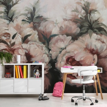 Fotobehang roze pioenrozen