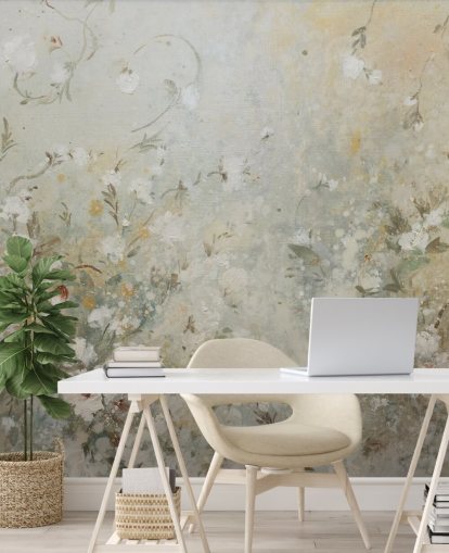 nøytral beige blomstertapet veggmaleri nøytral beige blomstertapet veggmaleri