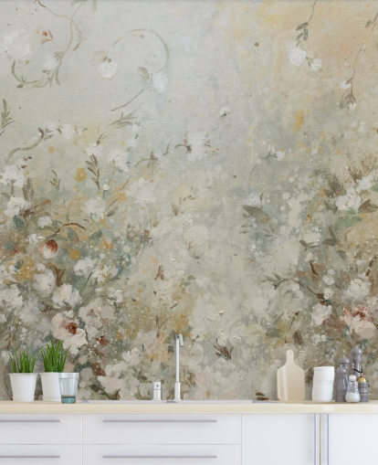 neutral beige floral wallpaper mural neutral beige floral wallpaper mural