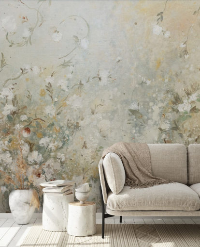 neutral beige floral wallpaper mural neutral beige floral wallpaper mural