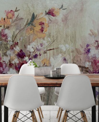 nøytral floral tapet veggmaleri nøytral floral tapet veggmaleri