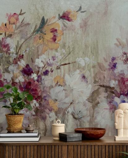 nøytral floral tapet veggmaleri nøytral floral tapet veggmaleri