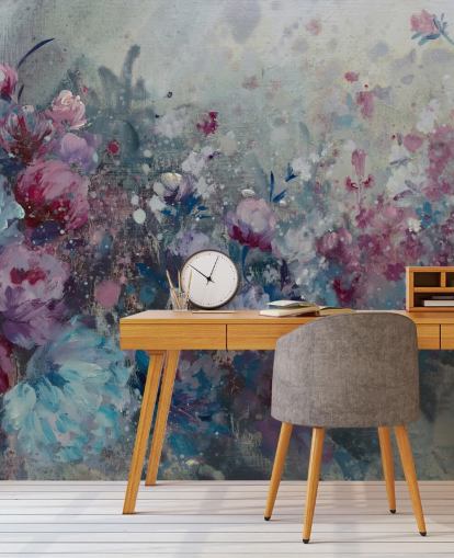 blue and purple floral wallpaper mural blue and purple floral wallpaper mural
