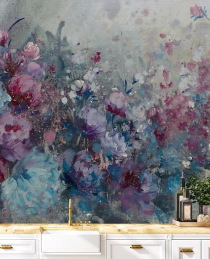 blue and purple floral wallpaper mural blue and purple floral wallpaper mural