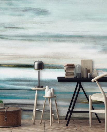 sininen ja musta abstrakti seinämaalaus sininen ja musta abstrakti seinämaalaus