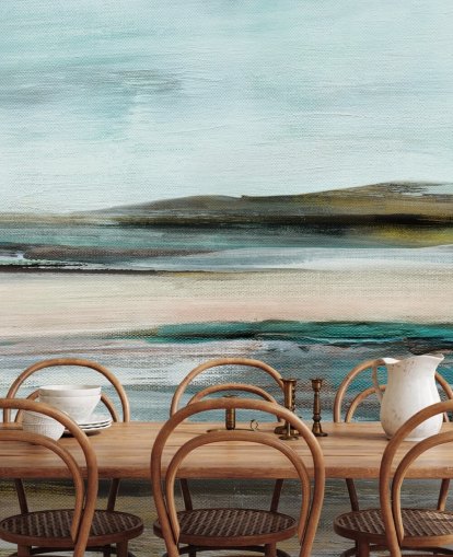 sininen ja vihreä abstrakti seinämaalaus sininen ja vihreä abstrakti seinämaalaus