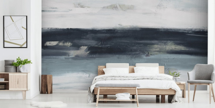 abstract navy wall mural