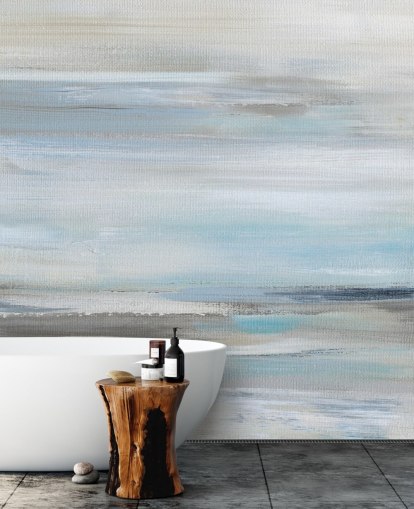 blå og grå abstrakt vægmaleri blå og grå abstrakt vægmaleri