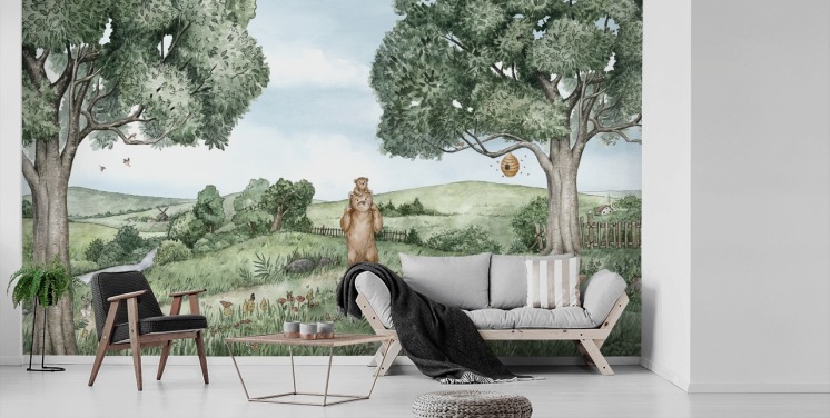 Bears & Bees Wall Mural 