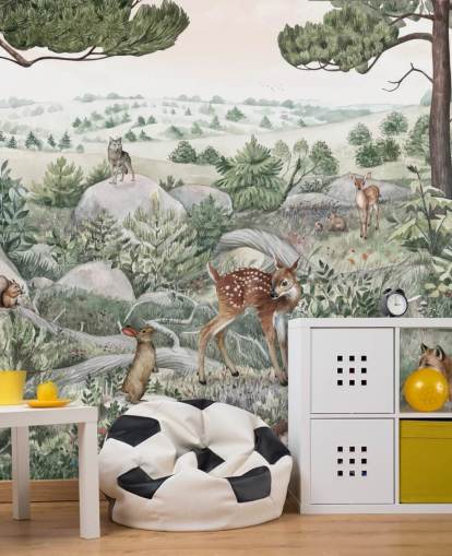 kids wildlife mural with cute animals kids wildlife mural with cute animals