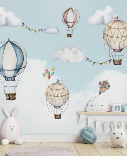 cute hot air balloon wallpaper mural cute hot air balloon wallpaper mural