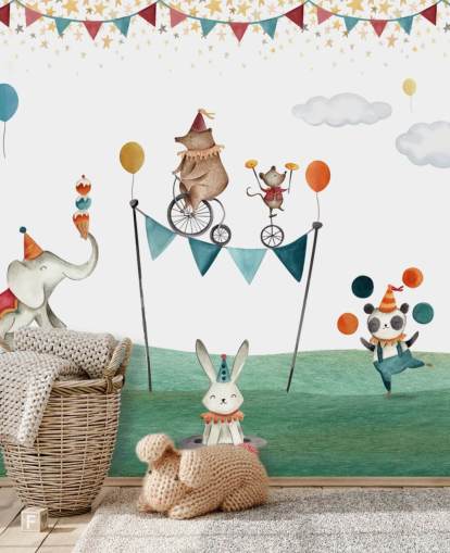 sød cirkus tapet vægmaleri sød cirkus tapet vægmaleri