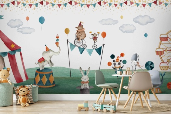 joli papier peint mural de cirque