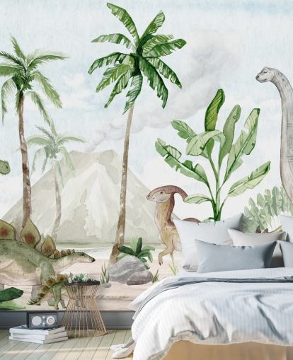 cute dinosaur wallpaper mural called Dino Joy by Oliver Robins for children's bedrooms and playrooms cute dinosaur wallpaper mural called Dino Joy by Oliver Robins for children's bedrooms and playrooms
