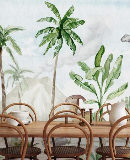 cute dinosaur wallpaper mural called Dino Joy by Oliver Robins for children's bedrooms and playrooms cute dinosaur wallpaper mural called Dino Joy by Oliver Robins for children's bedrooms and playrooms