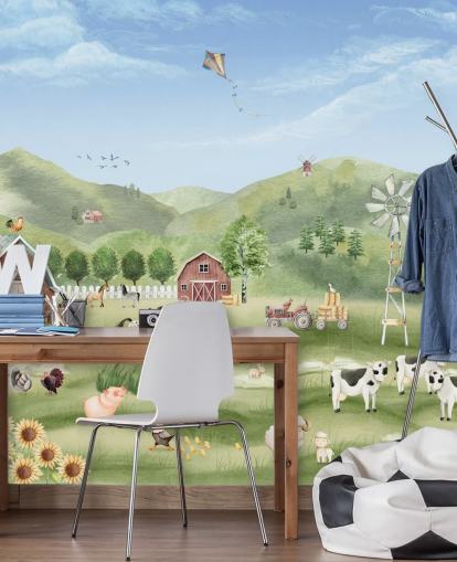 cute farm wallpaper mural cute farm wallpaper mural