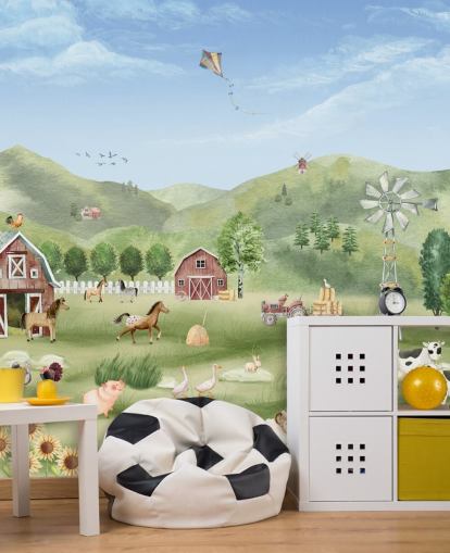 cute farm wallpaper mural cute farm wallpaper mural
