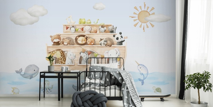 noahs ark animal wallpaper mural