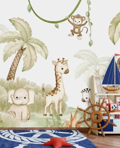 cute safari animal wallpaper mural cute safari animal wallpaper mural