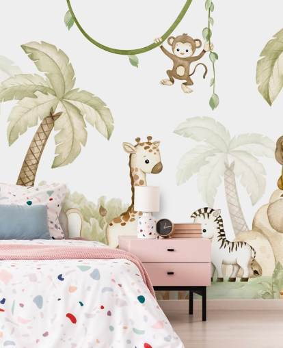 cute safari animal wallpaper mural cute safari animal wallpaper mural