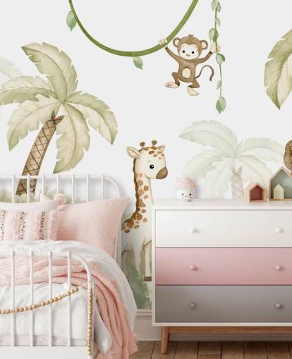 cute safari animal wallpaper mural cute safari animal wallpaper mural
