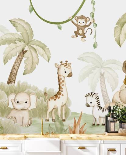 bonito mural de papel pintado de animales de safari bonito mural de papel pintado de animales de safari