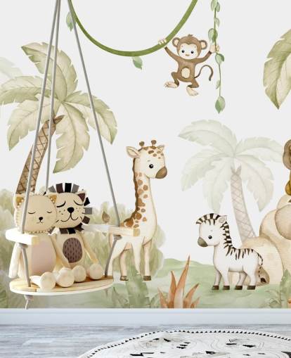 cute safari animal wallpaper mural cute safari animal wallpaper mural