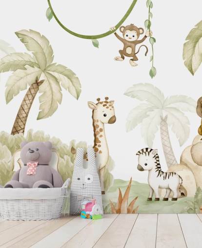 cute safari animal wallpaper mural cute safari animal wallpaper mural