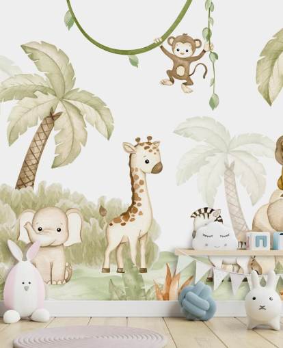cute safari animal wallpaper mural cute safari animal wallpaper mural