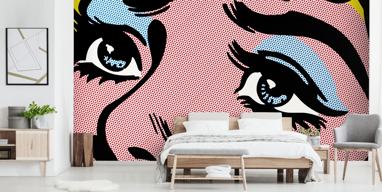 kvinne pop art veggmaleri