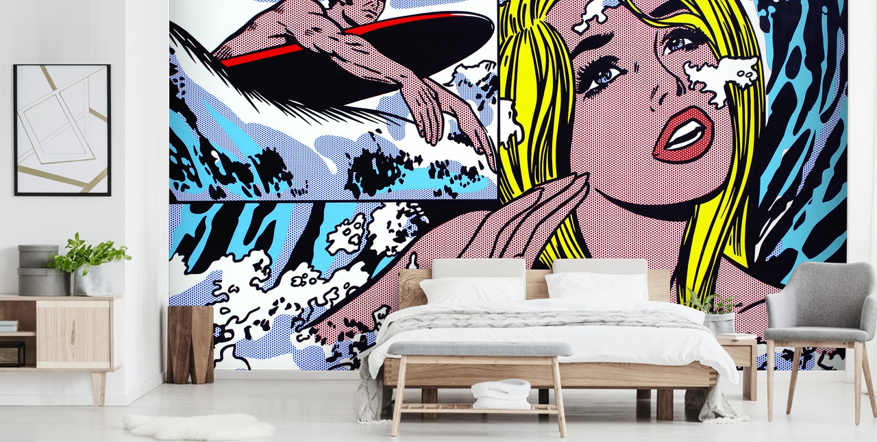 fresque murale Surfer Pop Art