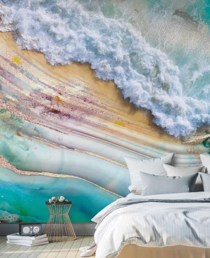 abstract sea and geode mural abstract sea and geode mural