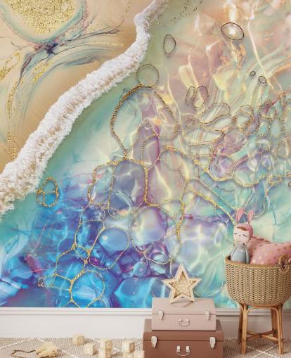 pastel abstrakt vægmaleri pastel abstrakt vægmaleri