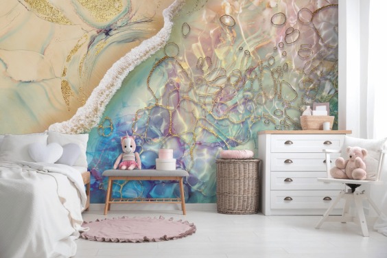 pastel abstract wall mural