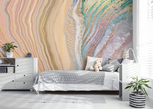 pastel geode wall mural