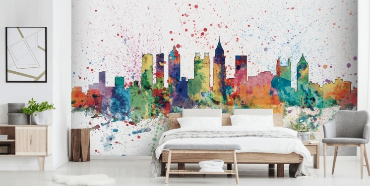 atlanta georgia skyline wall mural