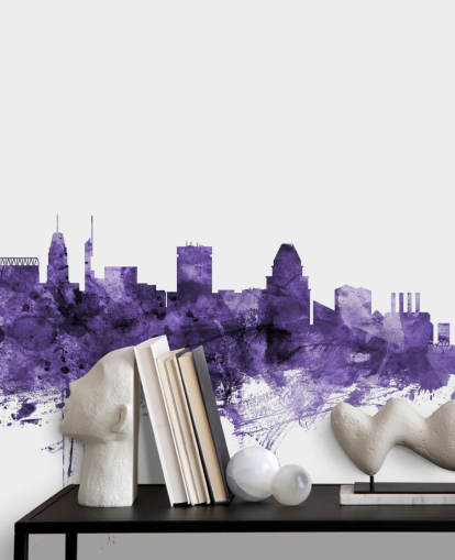 Papier peint mural Blue Skyline de Baltimore, Maryland Papier peint mural Blue Skyline de Baltimore, Maryland