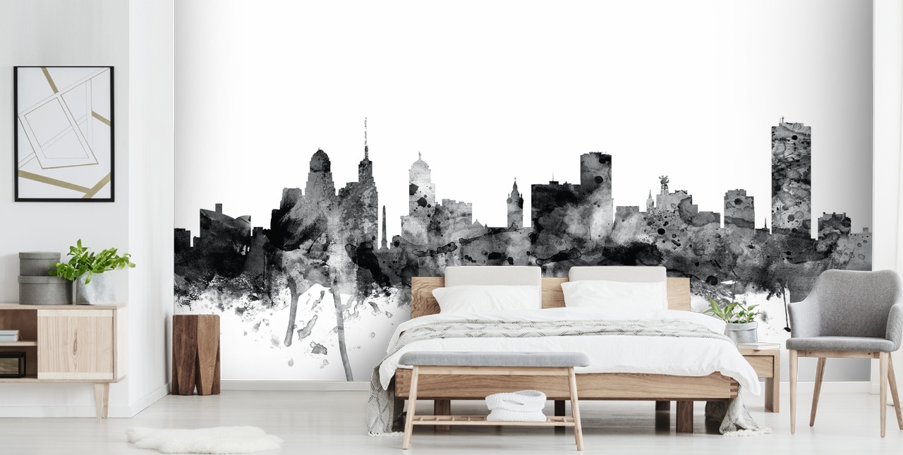 Peinture murale Buffalo, New York Skyline en noir et blanc Peinture murale Buffalo, New York Skyline en noir et blanc