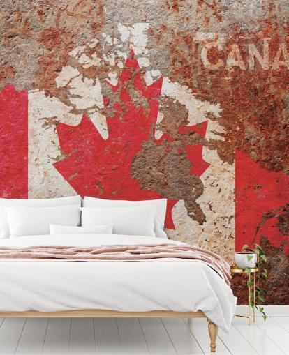 industrial canada flag wallpaper mural called Canadian Flag On Concrete for bedrooms, home offices and businesses industrial canada flag wallpaper mural called Canadian Flag On Concrete for bedrooms, home offices and businesses