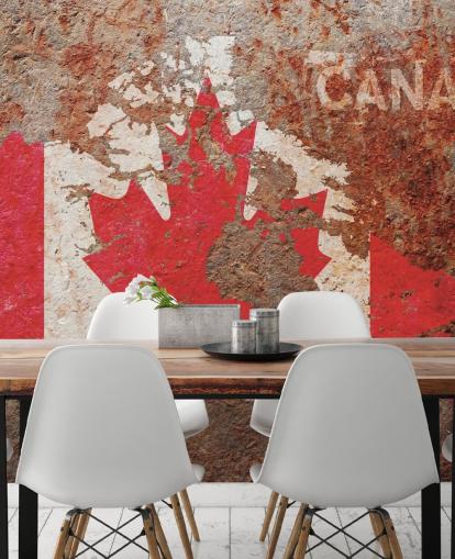 canadian flag on concrete wallpaper mural canadian flag on concrete wallpaper mural