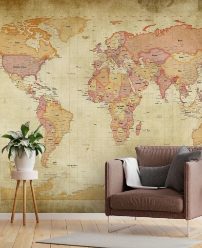 vintage world map wall mural vintage world map wall mural