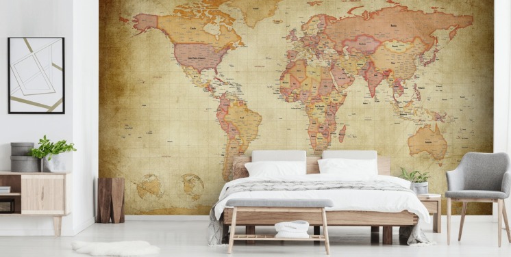 Vintage Map Wallpaper & Antique Map Wall Murals | Wallsauce US