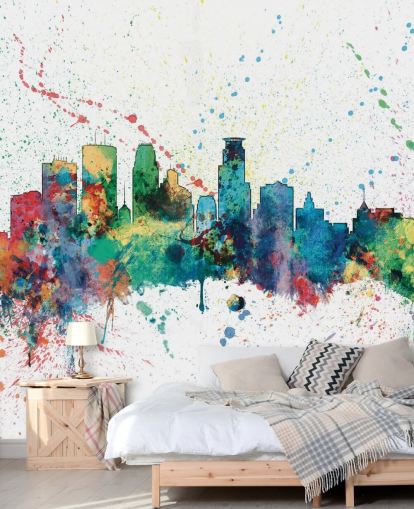 minneapolis minnesota skyline wall mural minneapolis minnesota skyline wall mural