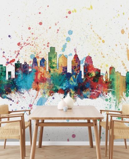 colourful philadelphia pennsylvania skyline in paint splatter colourful philadelphia pennsylvania skyline in paint splatter