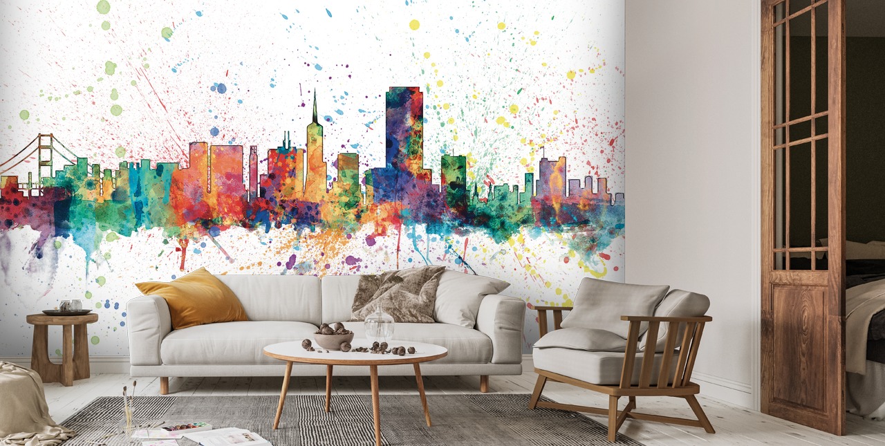 San Francisco, California Skyline Mural | Wallsauce UK