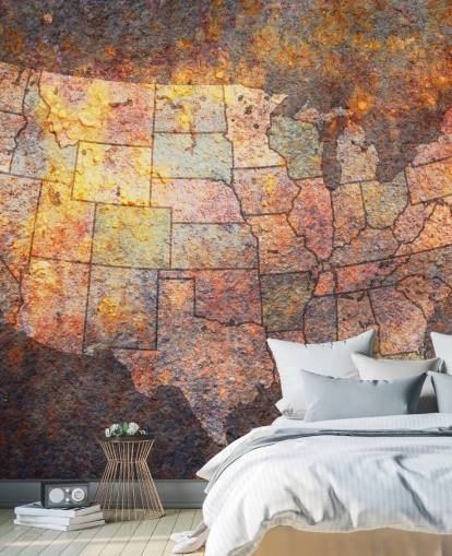 rust effect usa map wall mural called USA Map On Rust by Michael Tompsett for bedrooms rust effect usa map wall mural called USA Map On Rust by Michael Tompsett for bedrooms